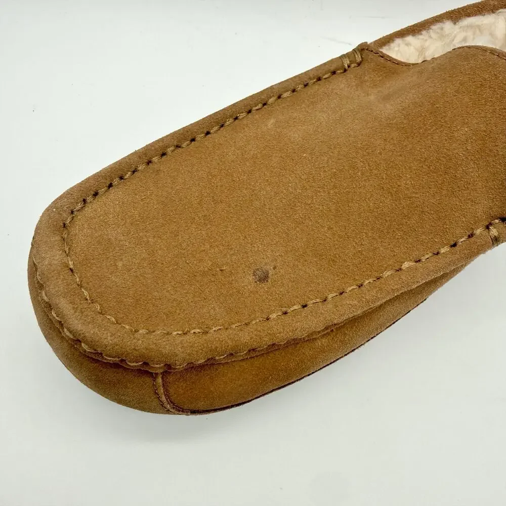 Ugg Mens Ascot Slippers US 9 EU 42 Chestnut Suede Slip On EUC